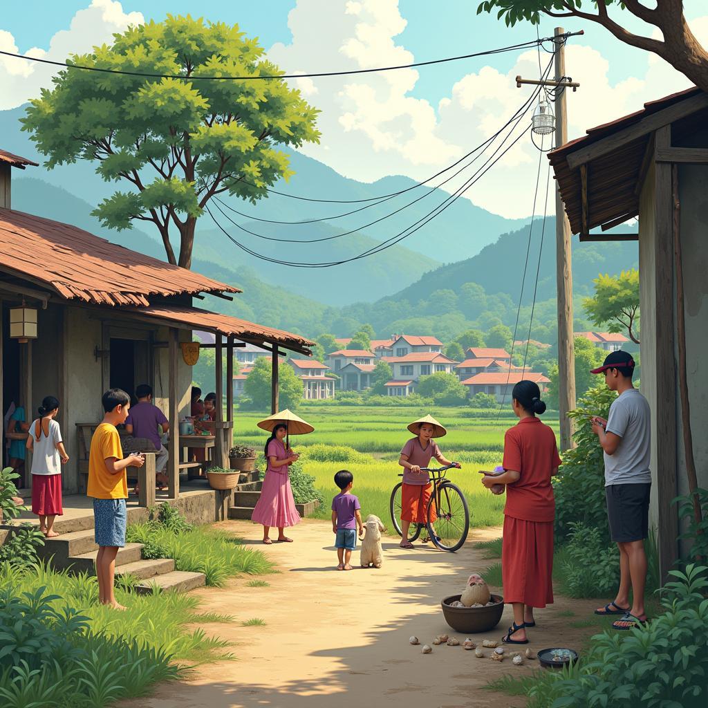 Hình ảnh đời sống sinh hoạt của người dân địa phương tại xã Yên Trạch tỉnh Thái Nguyên.